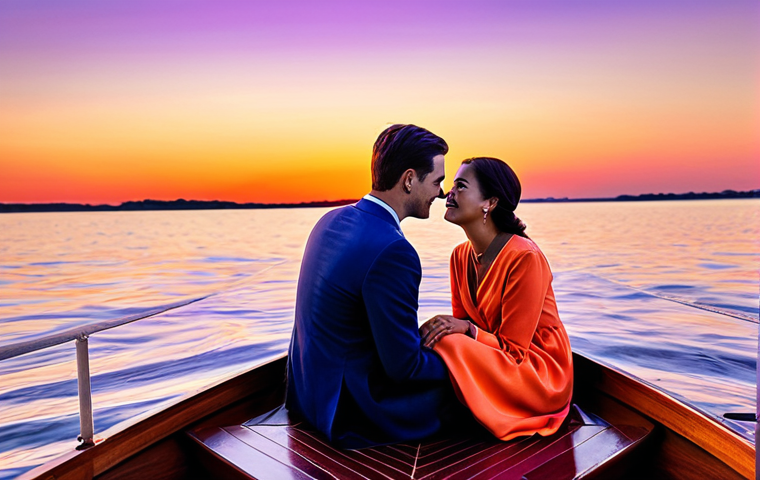 Sunset Romance**

"A couple enjoying a sunset boat date, fully clothed in modest evening wear, on calm waters. The sky is a blend of orange, pink, and purple hues. Safe for work, appropriate content, perfect anatomy, natural pose, professional photography, high quality, family-friendly, well-formed hands, proper finger count, natural body proportions, professional"

**