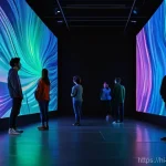 Home 14 디지털 아트 뮤지엄 - **Prompt:** "A diverse group of people, ranging from teenagers to adults, fully clothed in contempor...